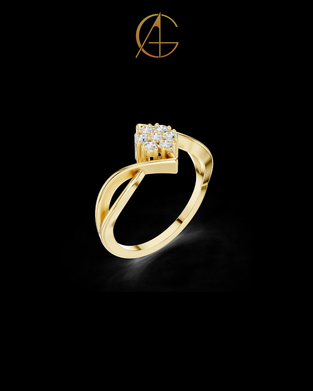 0.70 TCW Infinity Bloom Moissanite Diamond Cluster Ring with Twisted Open Band Design