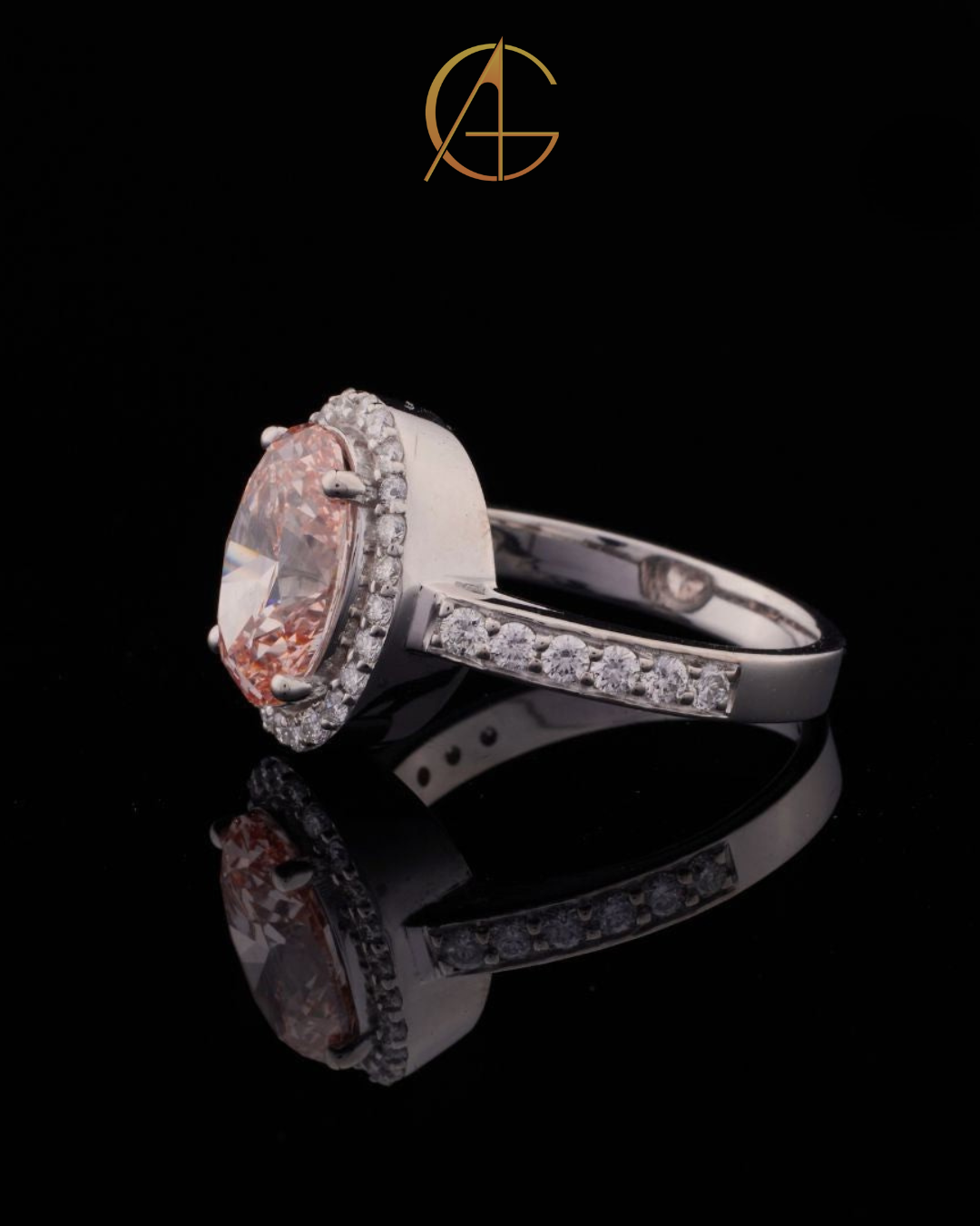 3.00 CT Charming Fancy Vivid Pink Oval Cut Moissanite Diamond Classic Engagement Ring for Her