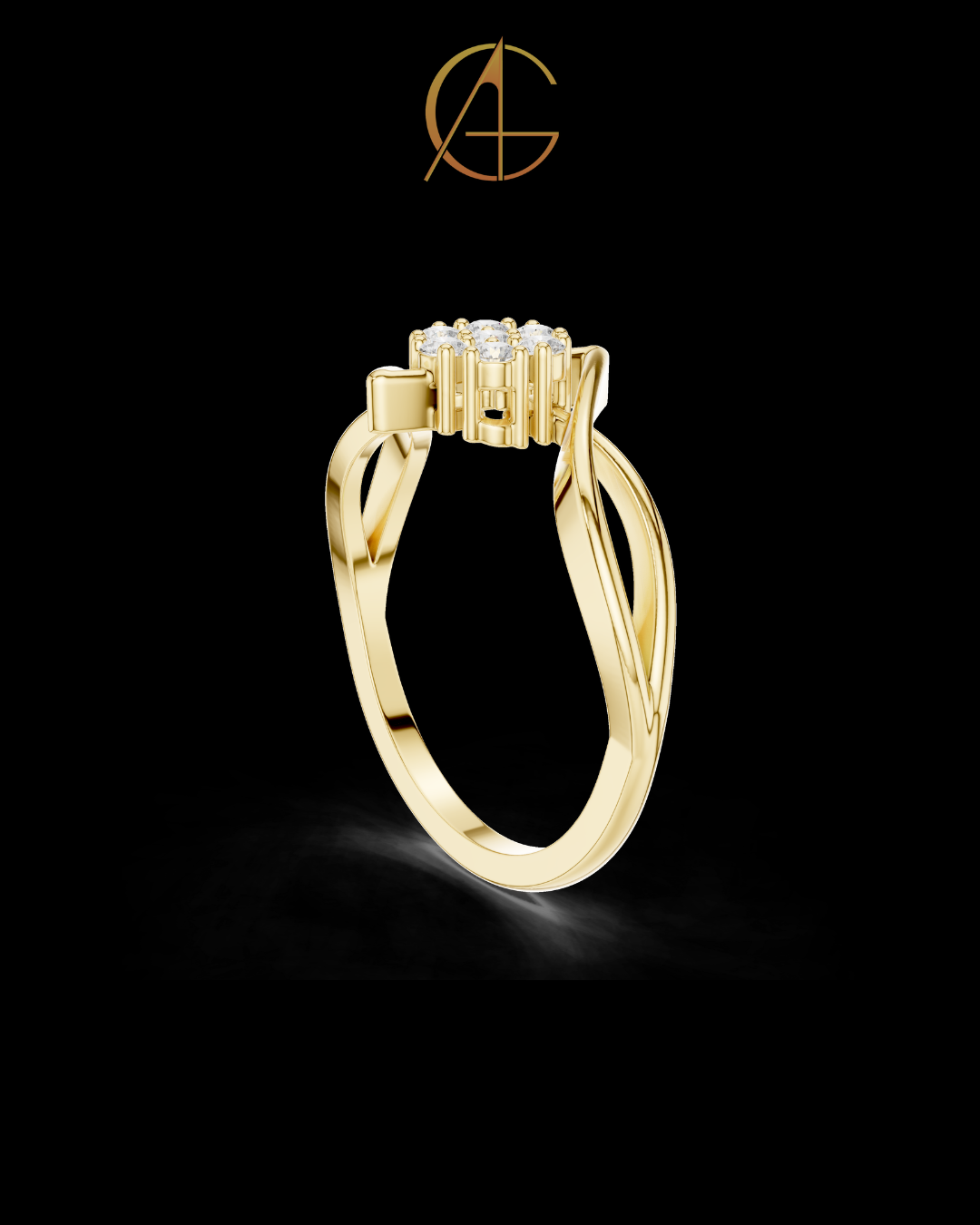 0.70 TCW Infinity Bloom Moissanite Diamond Cluster Ring with Twisted Open Band Design