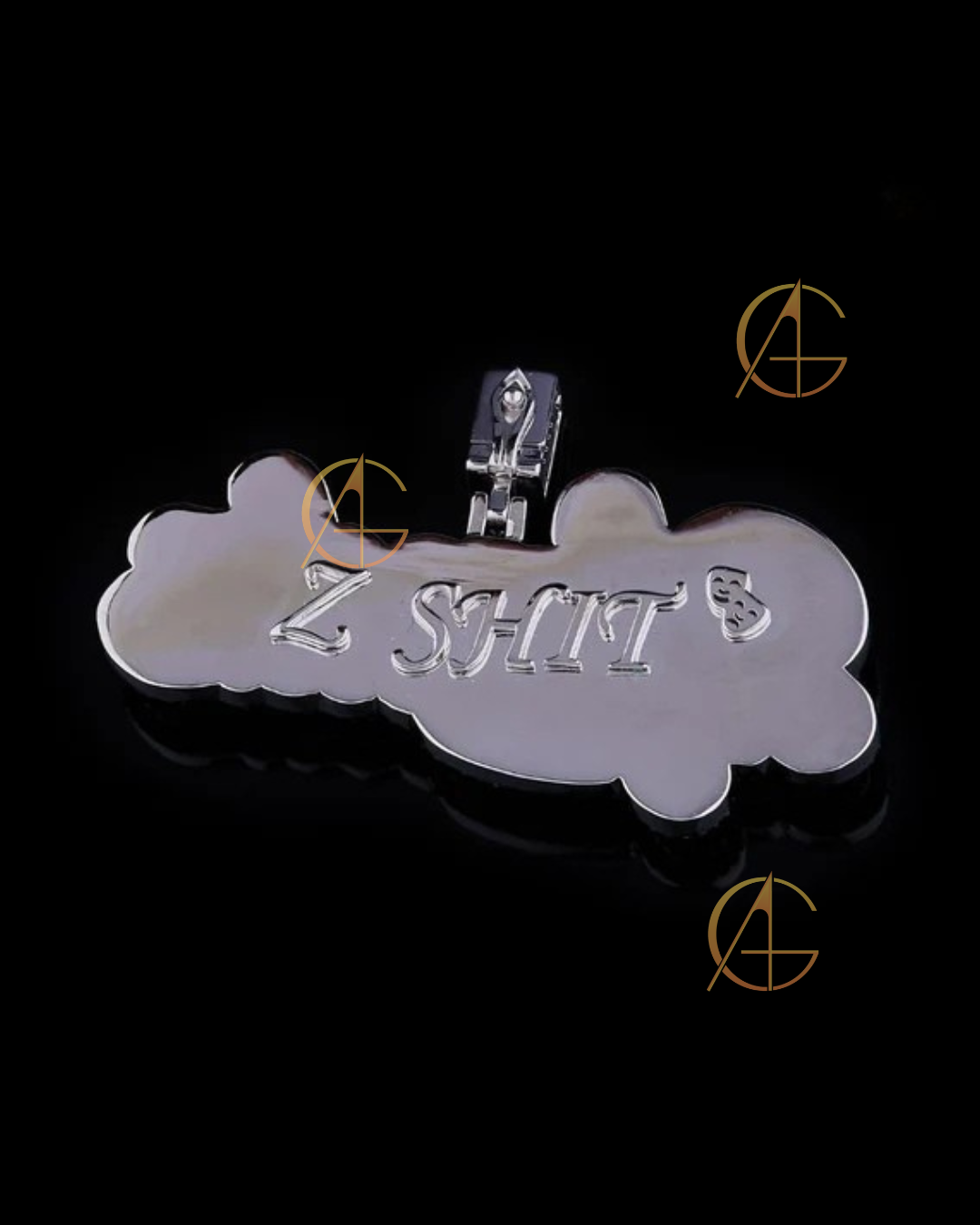 Three steps with Bugget and Round cut Daimonds Letter pandent with Moissonite Diamond by Auren