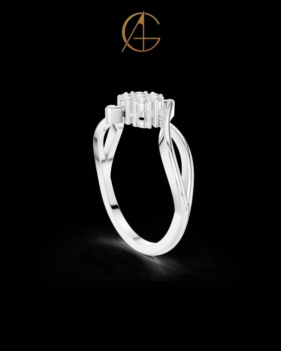0.70 TCW Infinity Bloom Moissanite Diamond Cluster Ring with Twisted Open Band Design