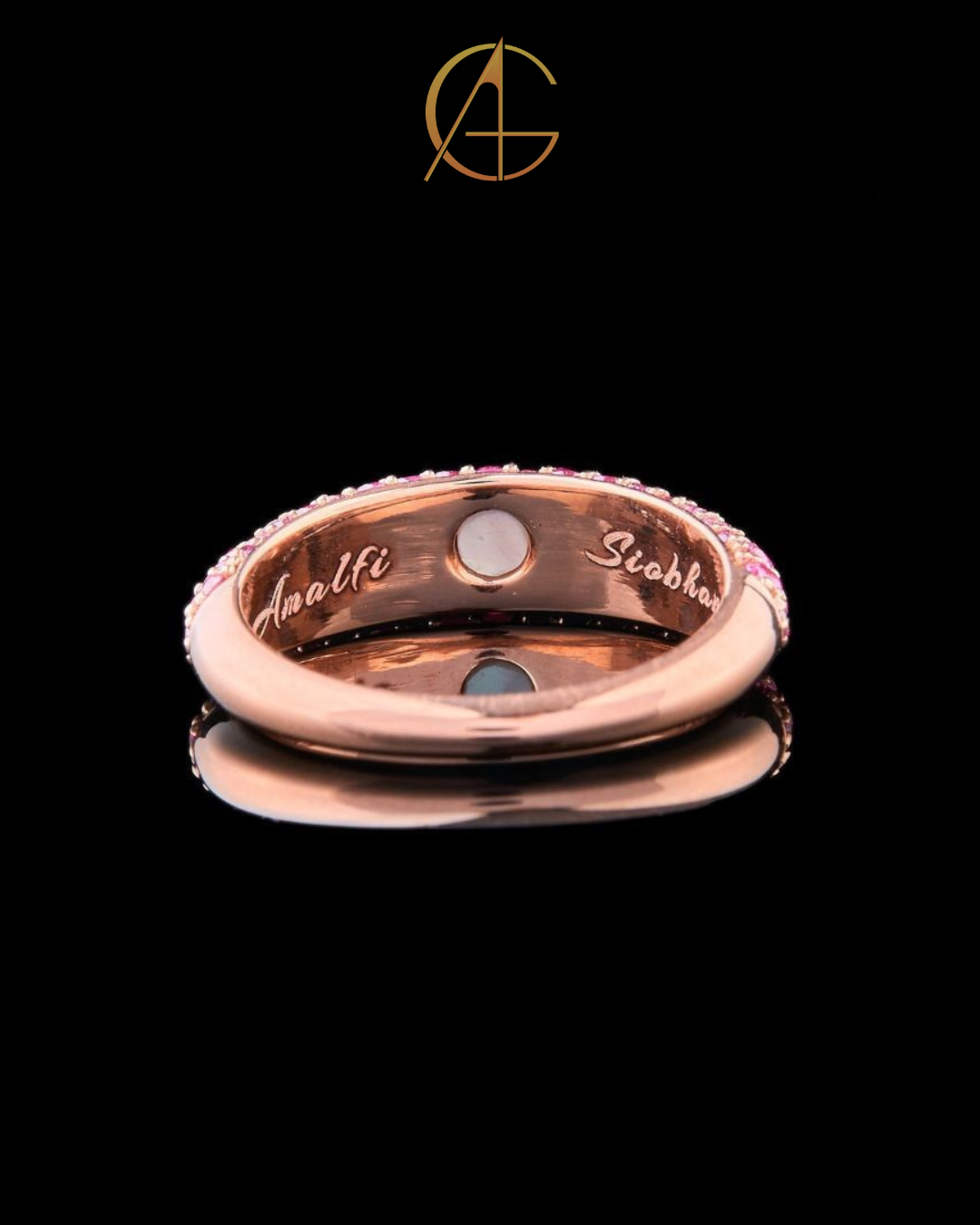 0.90 TCW Sophisticated Fancy Vivid Pink Rose Gold in Round Cut Moissanite Diamond Wedding Ring for Brides