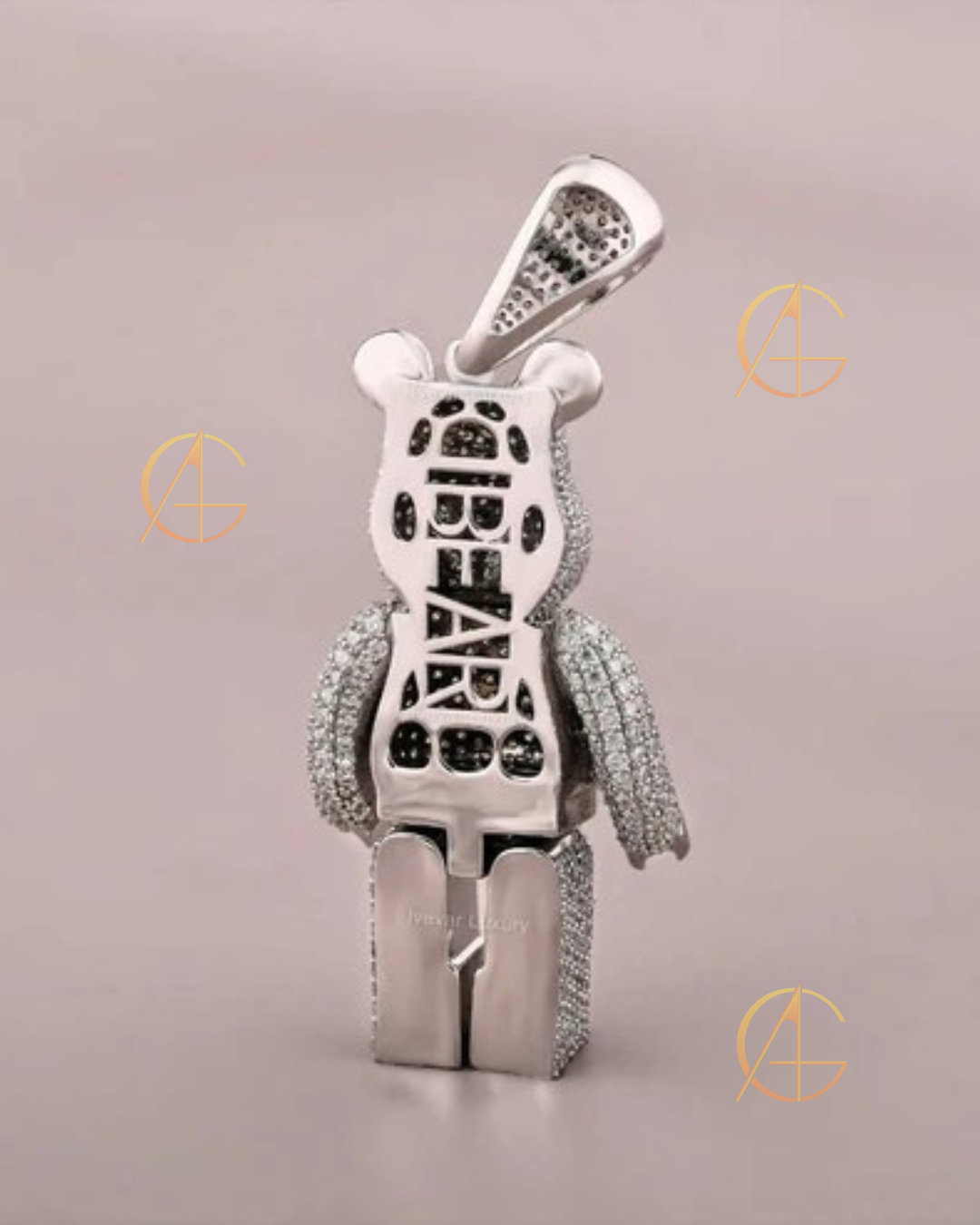 Custom Teddy Bear Pendant VVS Moissanite Diamond Jewelry Gift