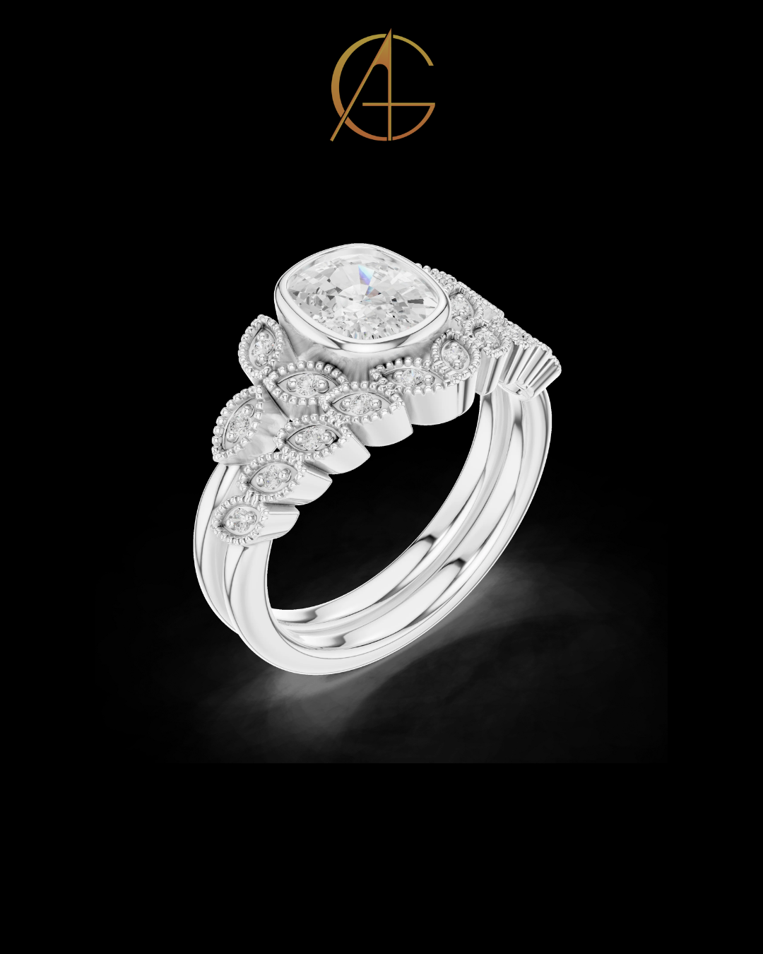 2.00 CT Vintage Inspired Halo Cushion Cut Ring with Intricate Moissanite Diamonds For Special One