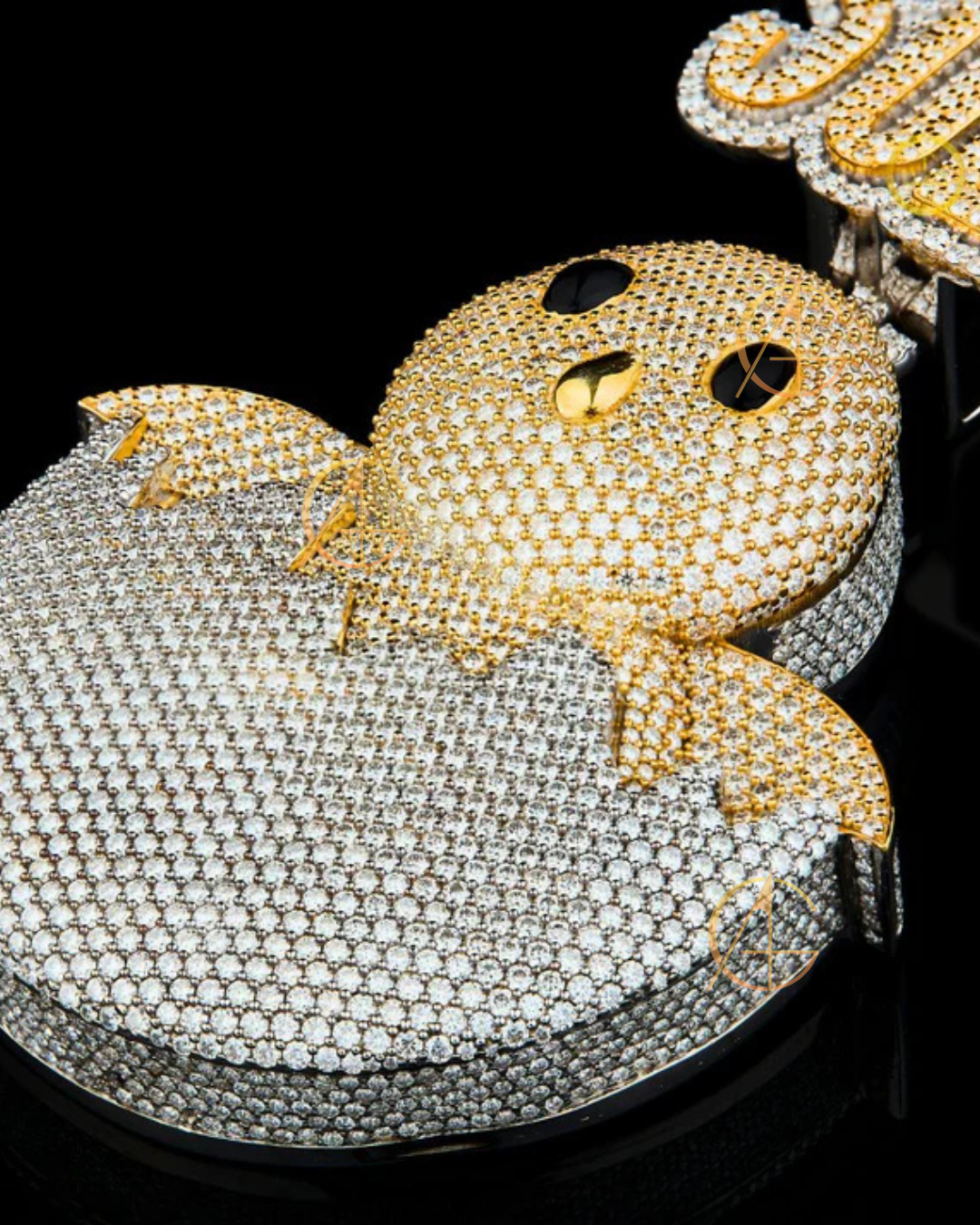 Full Round Cut Simulated Diamond Bird Pendant with Moissanite Diamond By Auren