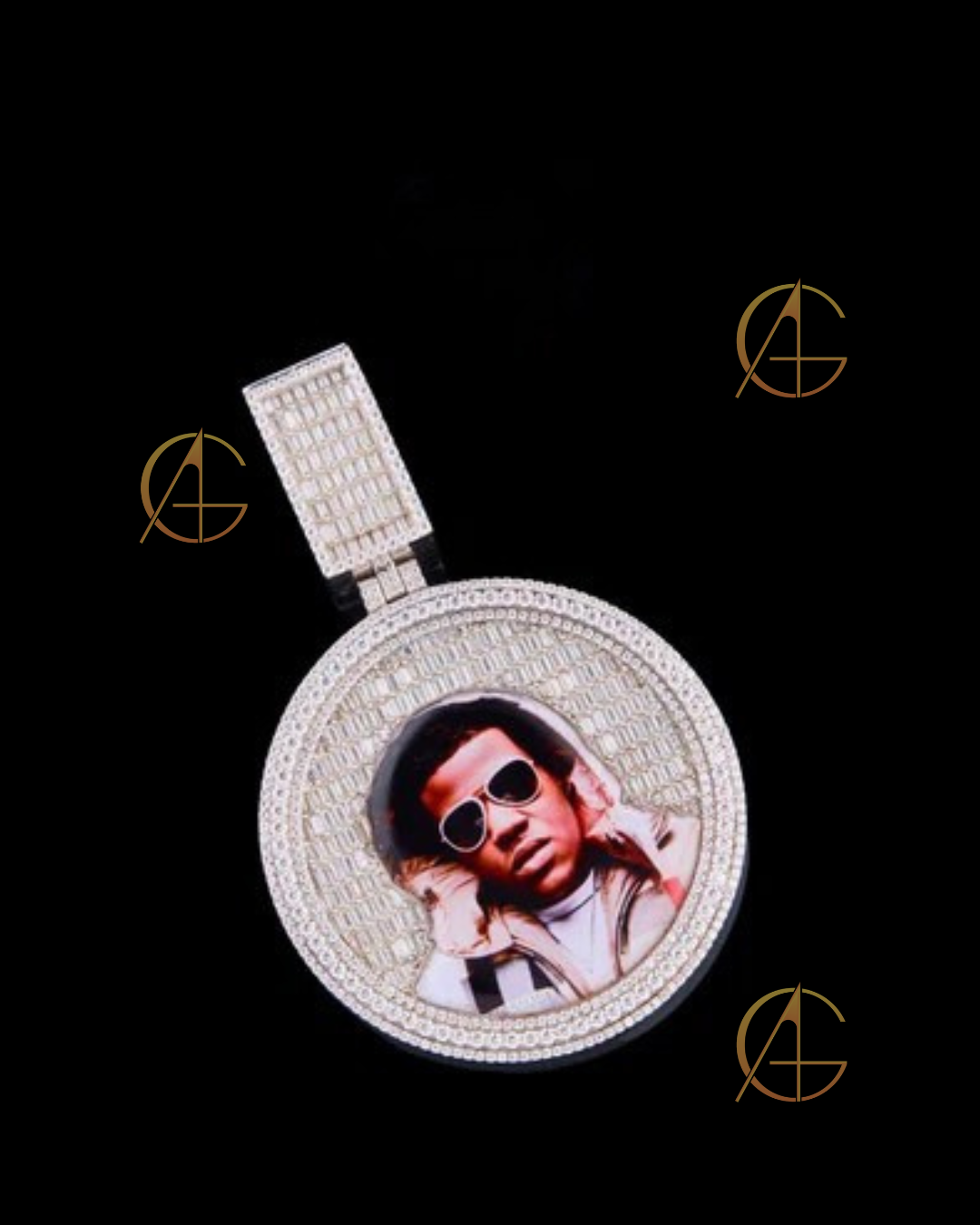 Custom Iced Out Hourglass Pendant - 925 Silver VVS1 Moissanite Spinner By Auren