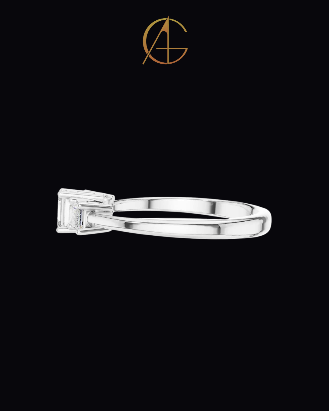 1.68 TCW Sparkling Three Stone Emerald Moissanite Diamond Ring with Classic Prong Setting