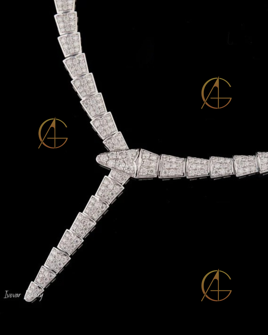 925 Sterling Silver Classic Fashion Snake Shaped Flowing Circle Women's Necklace by Auren