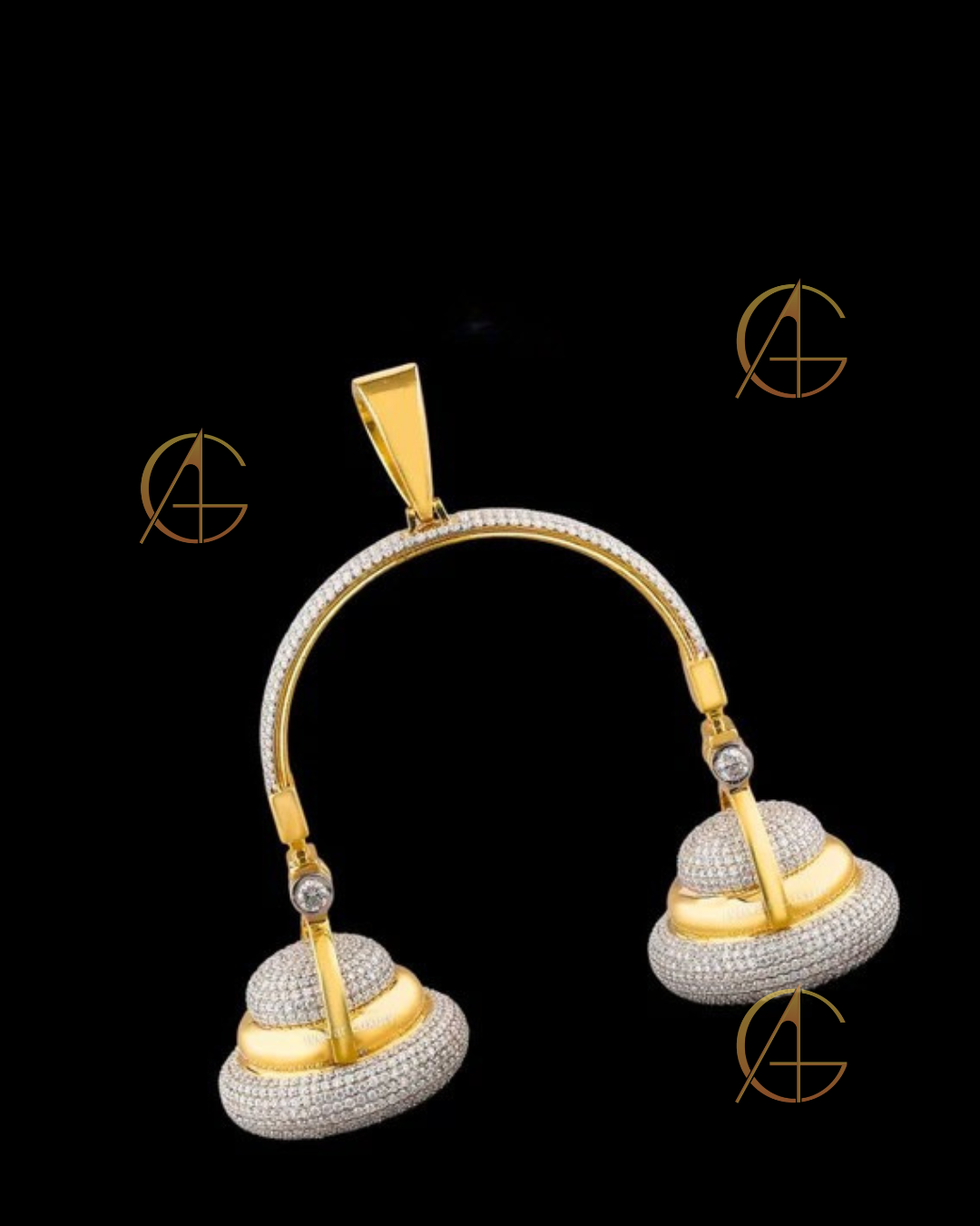 Iced Out Headphone Pendant – Custom Moissanite & Diamond Jewelry By Auren