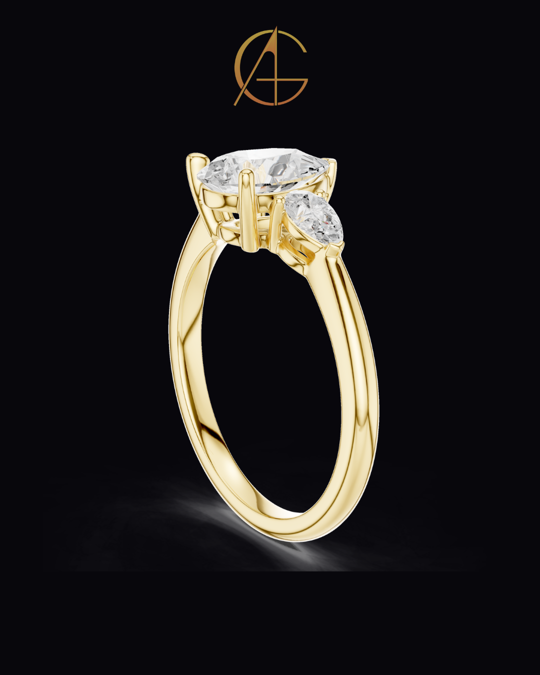 2.00 CT Dazzling Moissanite Pear Cut Diamond Ring For Delight
