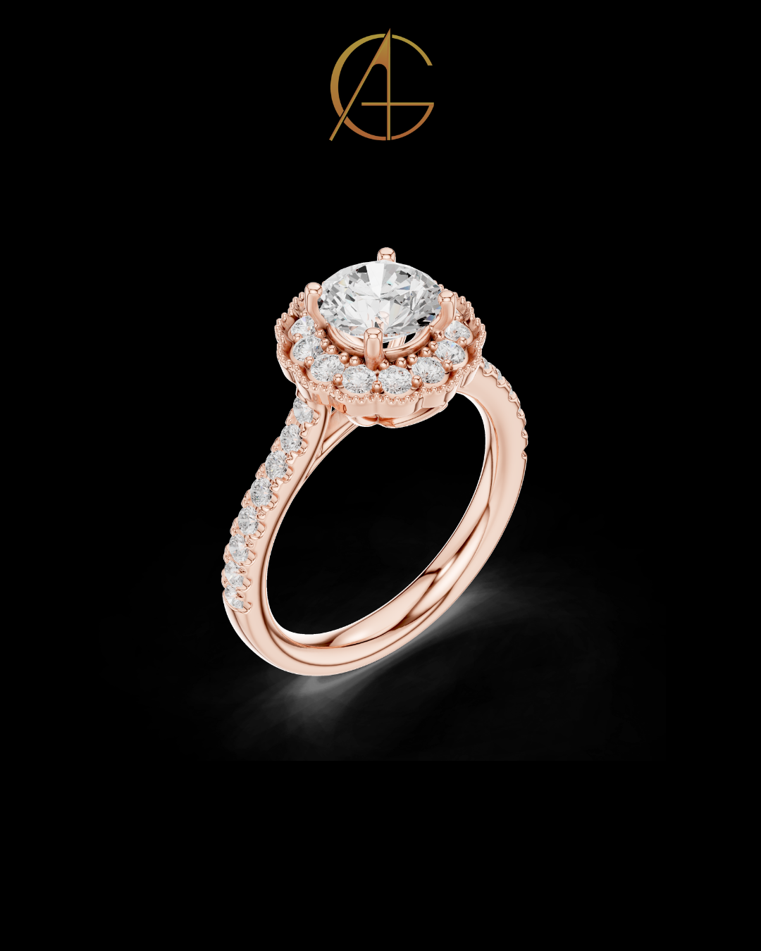 1.15 CT Vintage Inspired Floral Halo Moissanite Grown Diamond Ring in Lustrous Solid Gold For Her