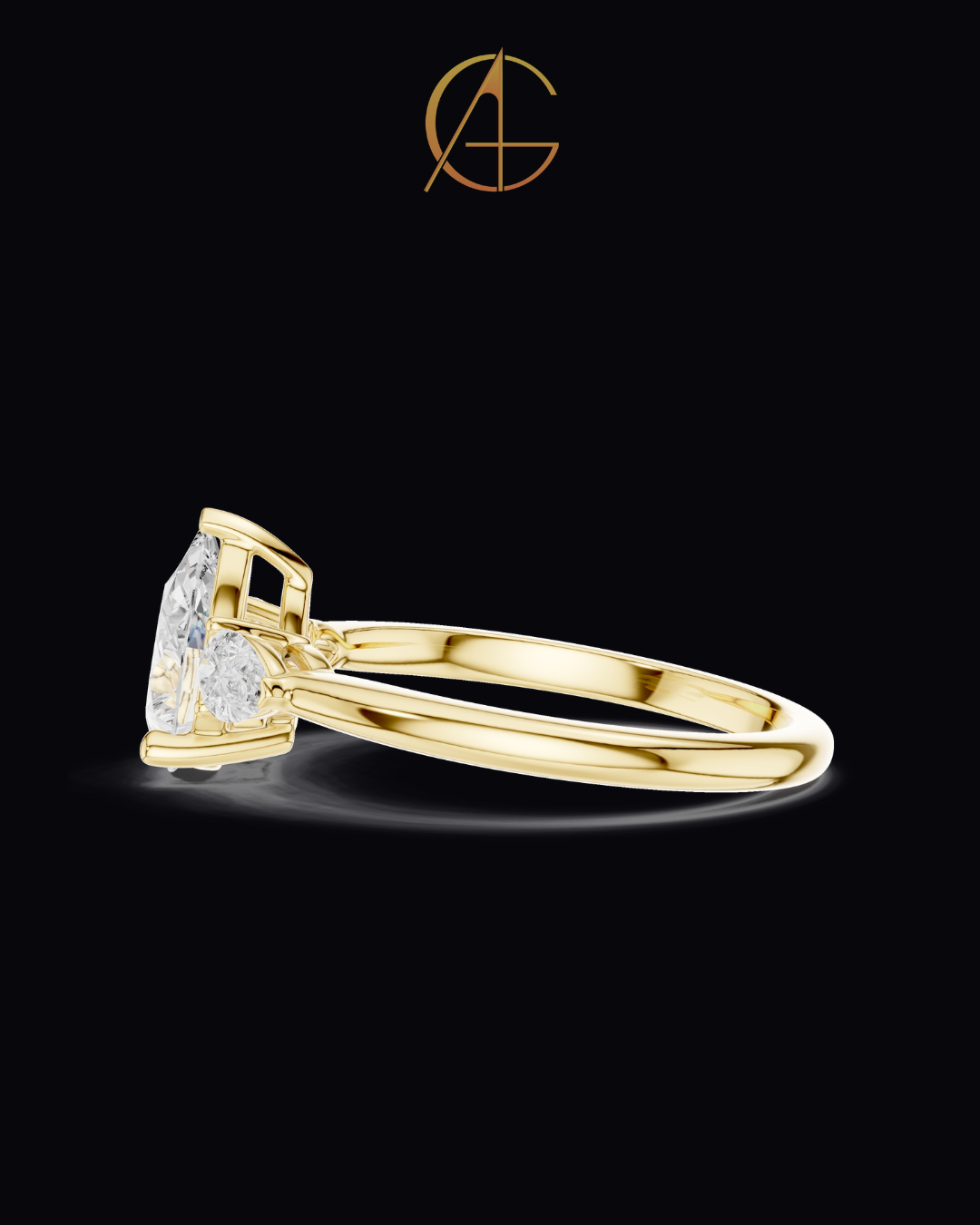 2.00 CT Dazzling Moissanite Pear Cut Diamond Ring For Delight