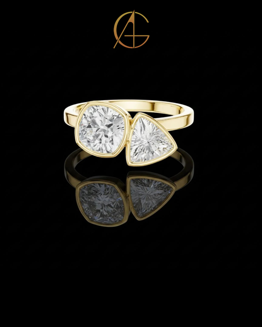 4.00 TCW Modern Moissanite Open-Style Mixed Cut Fine Jewelry For Cocktail Party Ring