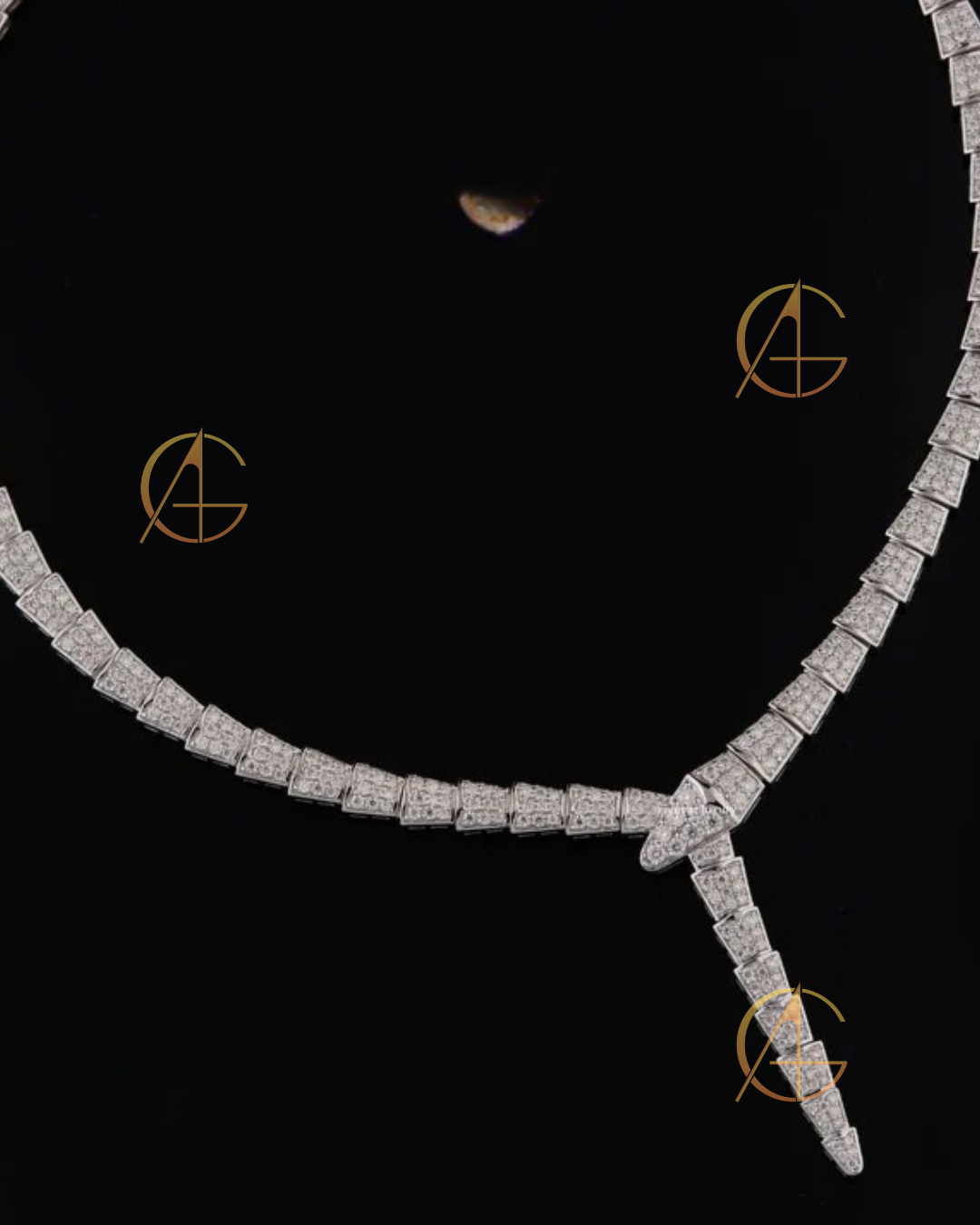 925 Sterling Silver Classic Fashion Snake Shaped Flowing Circle Women's Necklace by Auren