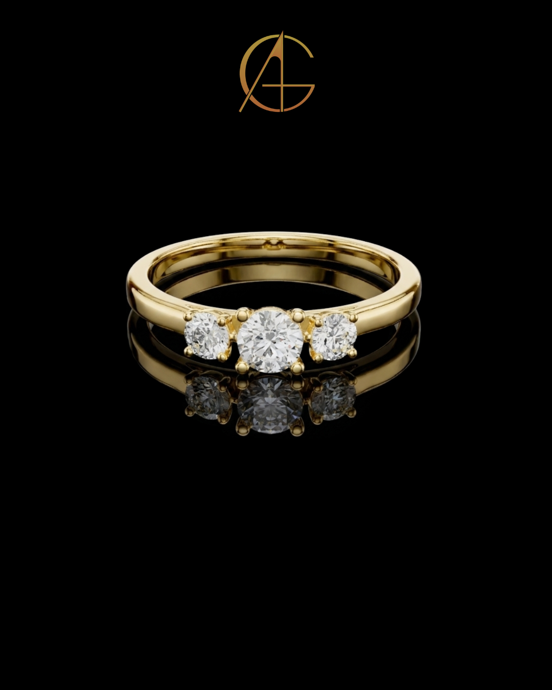 0.30 CT Timeless Union Three Moissanite Round Diamond Band with Brilliant Radiance
