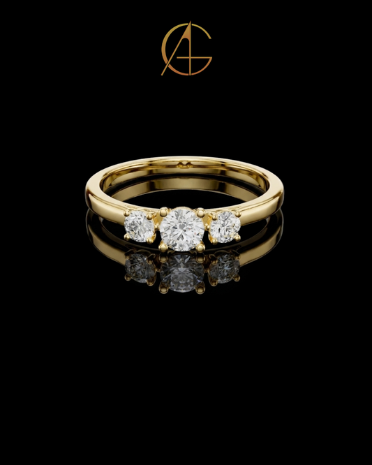 0.30 CT Timeless Union Three Moissanite Round Diamond Band with Brilliant Radiance